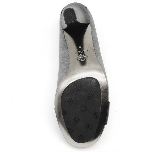 New Isola Ricci II Celtic Knot Leather Stiletto Pumps Silver Black High Heels 8 - Picture 3 of 4